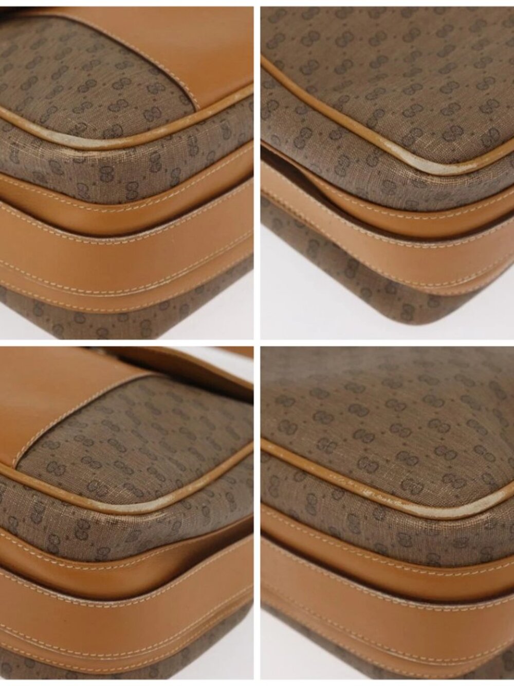 GUCCI Micro GG Supreme Shoulder Bag PVC Beige Gold Auth BA13145 - Picture 16 of 16
